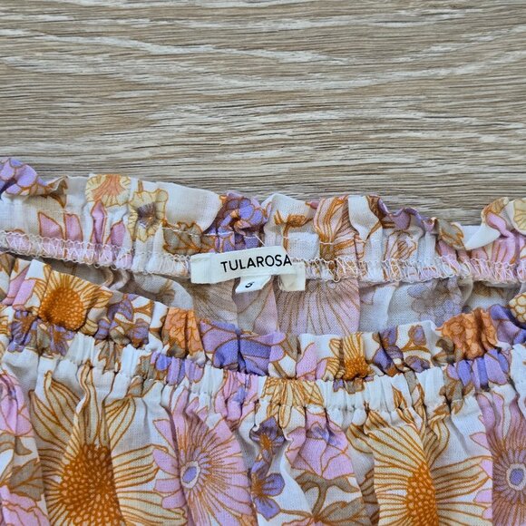 Tularosa Aurora Off-Shoulder Floral Smocked Waist Mini Dress Small NWOT $198 - Picture 10 of 17